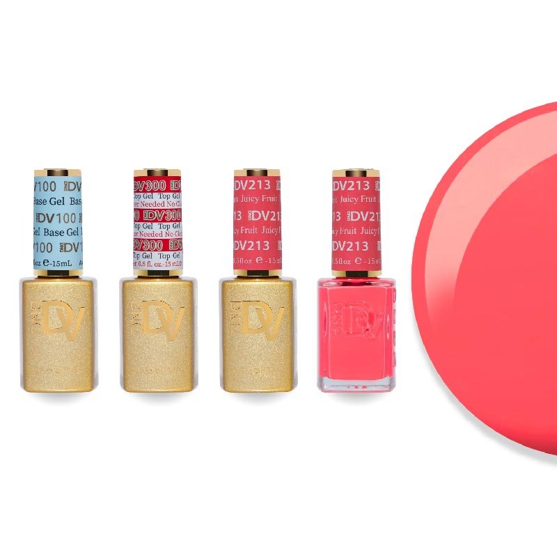 DND Diva Gel & Lacquer Combo - Base Top Gel & 213 Juicy Fruit - DTK Nail Supply