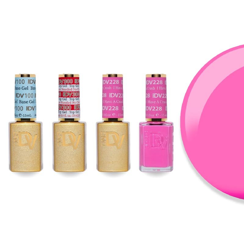 DND Diva Gel & Lacquer Combo - Base Top Gel & 228 I Have A Crush - DTK Nail Supply