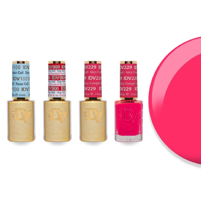 DND Diva Gel & Lacquer Combo - Base Top Gel & 229 Juicy Cowgirl - DTK Nail Supply