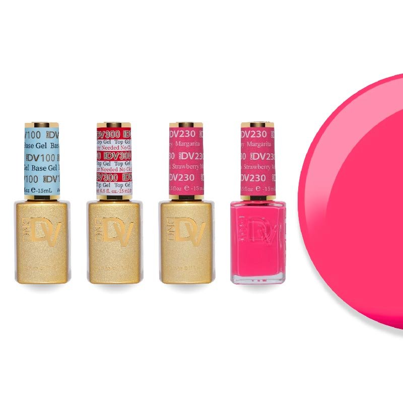 DND Diva Gel & Lacquer Combo - Base Top Gel & 230 Strawberry Martini - DTK Nail Supply