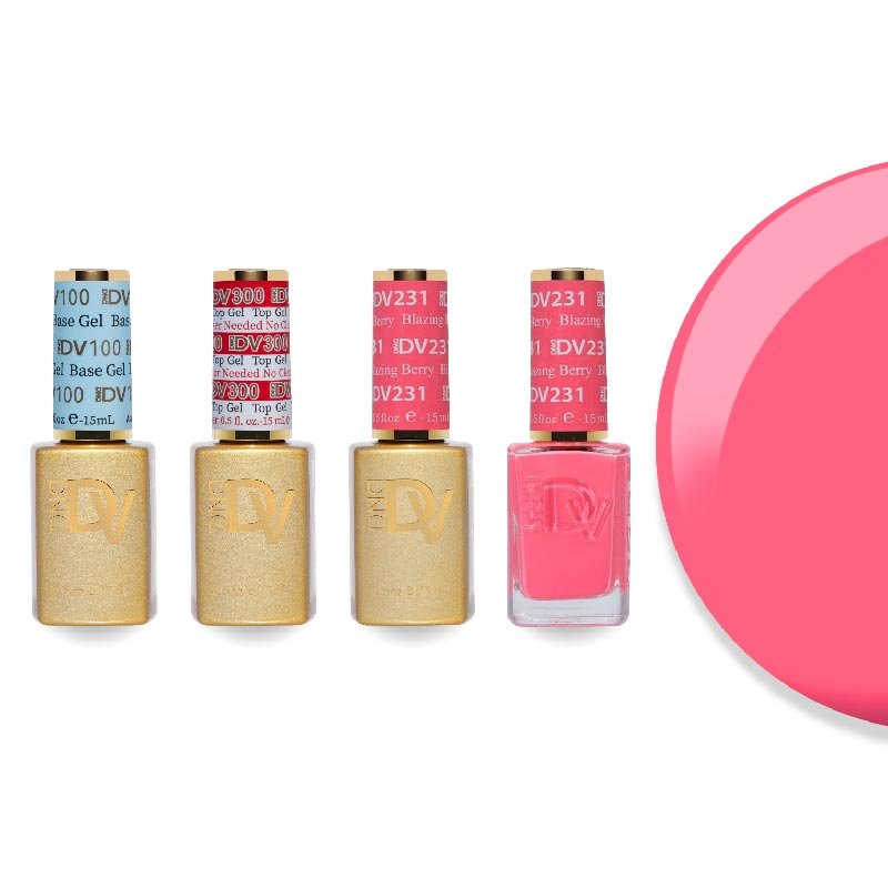 DND Diva Gel & Lacquer Combo - Base Top Gel & 231 Blazing Berry - DTK Nail Supply