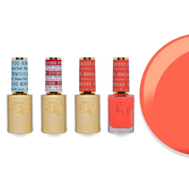 DND Diva Gel & Lacquer Combo - Base Top Gel & 233 Heatwave - DTK Nail Supply