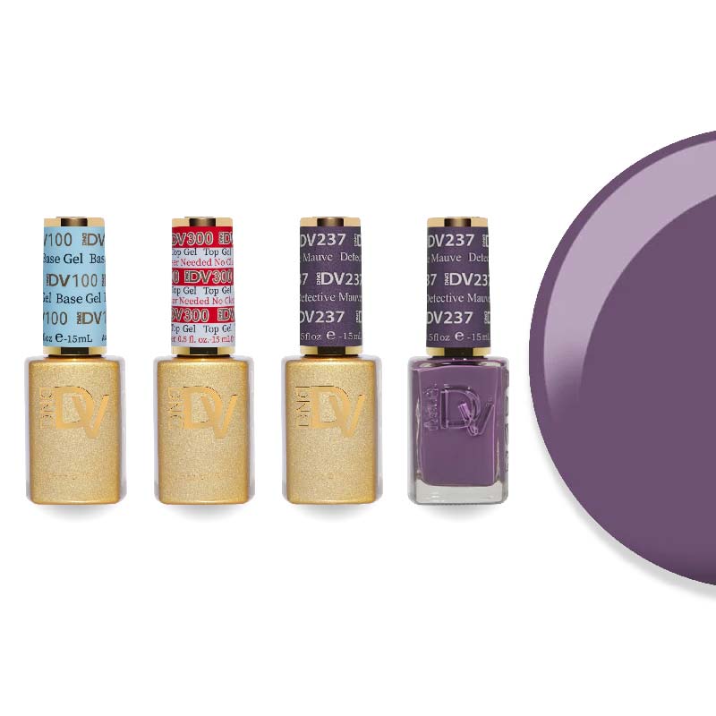 DND Diva Gel & Lacquer Combo - Base Top Gel & 237 Detective Mauve - DTK Nail Supply