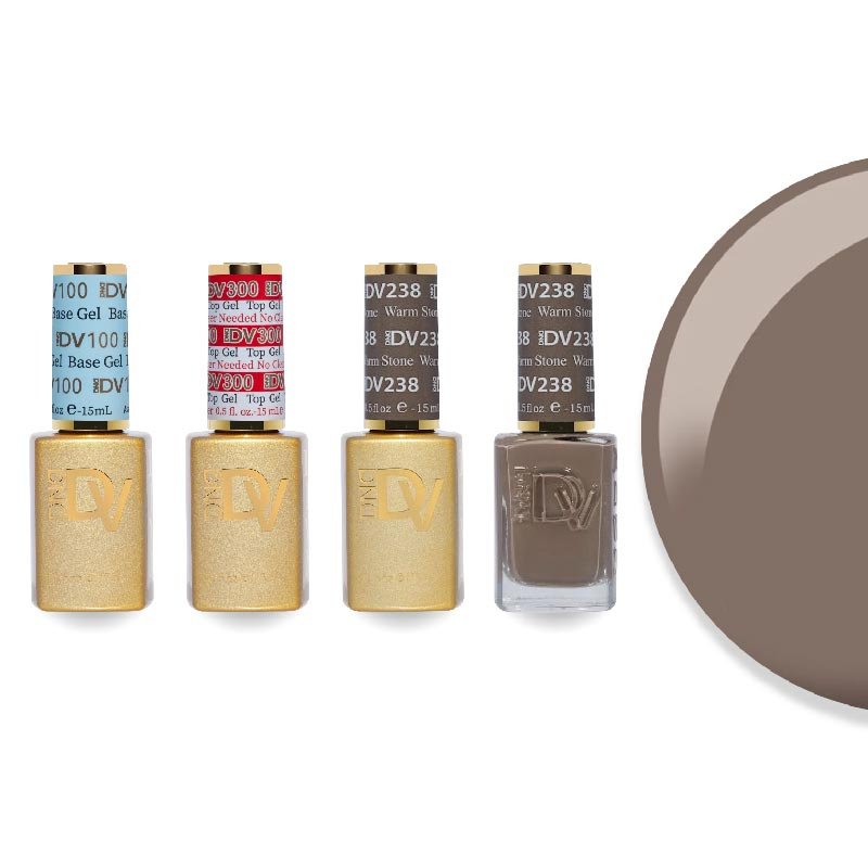 DND Diva Gel & Lacquer Combo - Base Top Gel & 238 Warm Stone - DTK Nail Supply