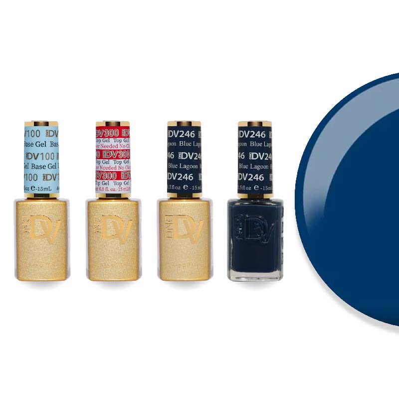 DND Diva Gel & Lacquer Combo - Base Top Gel & 246 Blue Lagoon - DTK Nail Supply