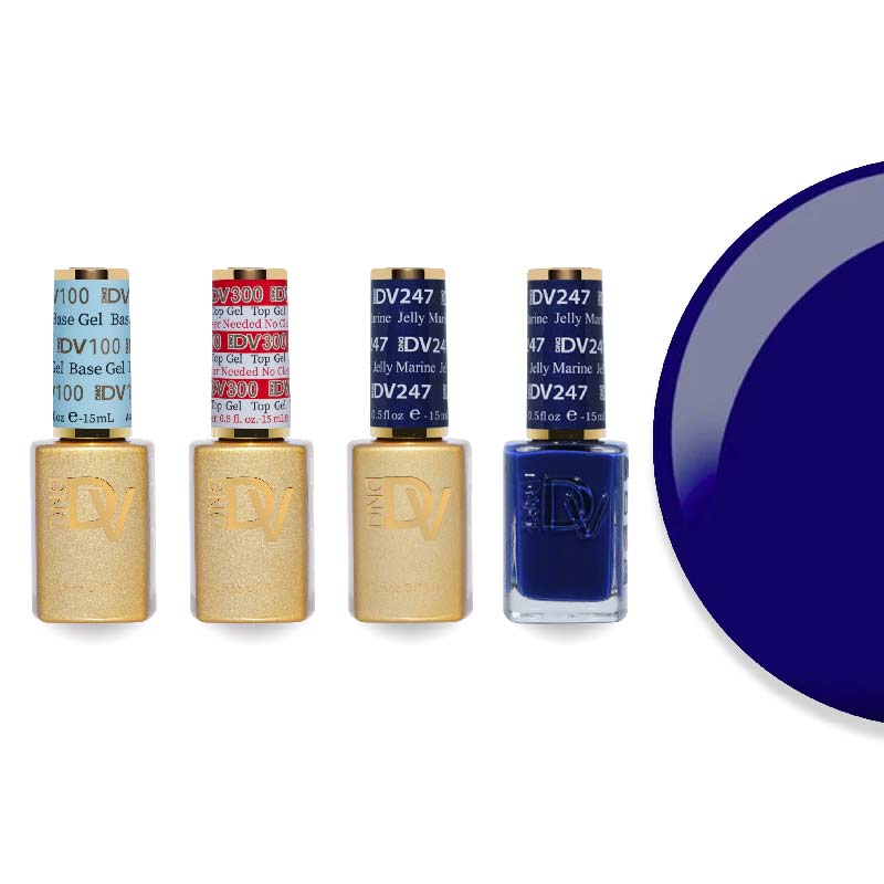 DND Diva Gel & Lacquer Combo - Base Top Gel & 247 Jelly Marine - DTK Nail Supply
