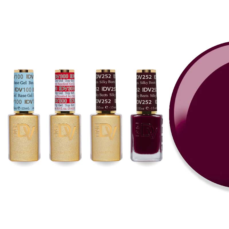 DND Diva Gel & Lacquer Combo - Base Top Gel & 252 Silky Beets - DTK Nail Supply