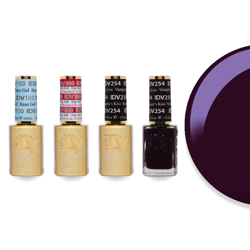 DND Diva Gel & Lacquer Combo - Base Top Gel & 254 Vampire's Kiss - DTK Nail Supply