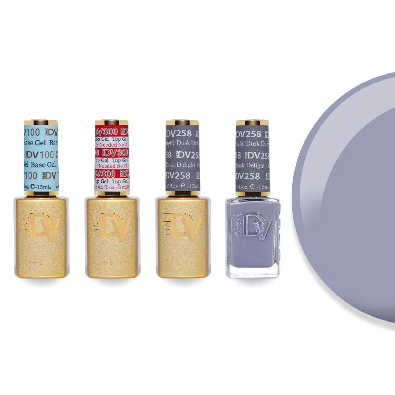 DND Diva Gel & Lacquer Combo - Base Top Gel & 258 Dusk Delight - DTK Nail Supply