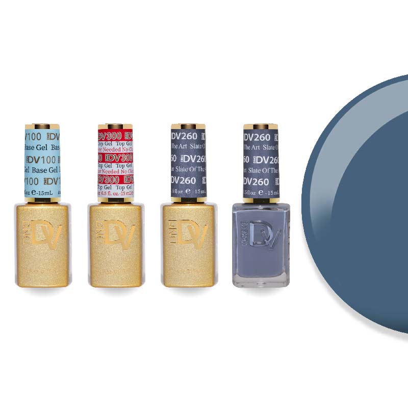 DND Diva Gel & Lacquer Combo - Base Top Gel & 260 Slate Of The Art - DTK Nail Supply