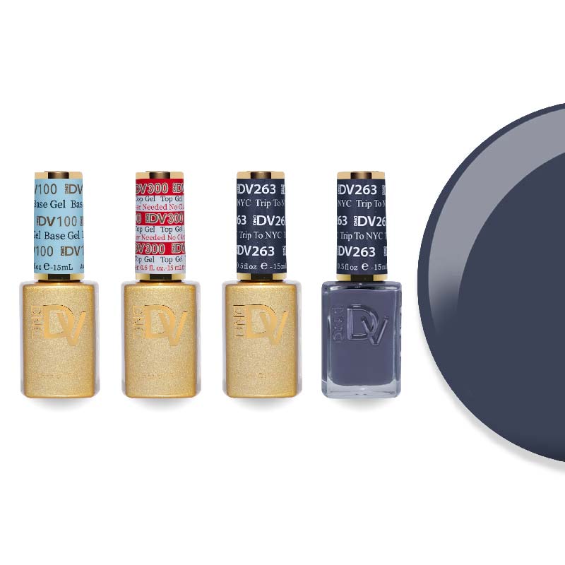 DND Diva Gel & Lacquer Combo - Base Top Gel & 263 Trip To NYC - DTK Nail Supply
