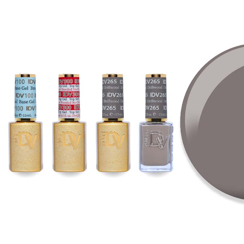DND Diva Gel & Lacquer Combo - Base Top Gel & 265 Driftwood - DTK Nail Supply