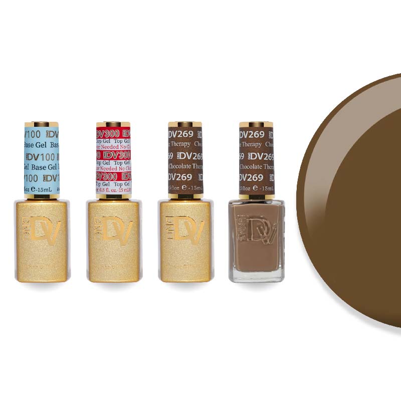 DND Diva Gel & Lacquer Combo - Base Top Gel & 269 Chocolate Therapy - DTK Nail Supply