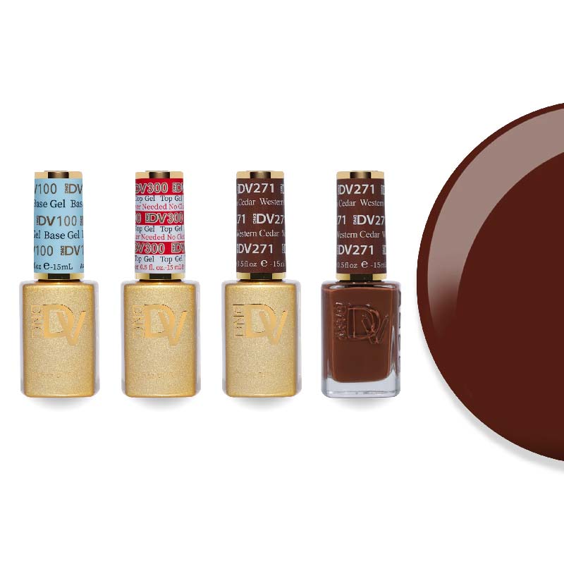 DND Diva Gel & Lacquer Combo - Base Top Gel & 271 Western Cedar - DTK Nail Supply
