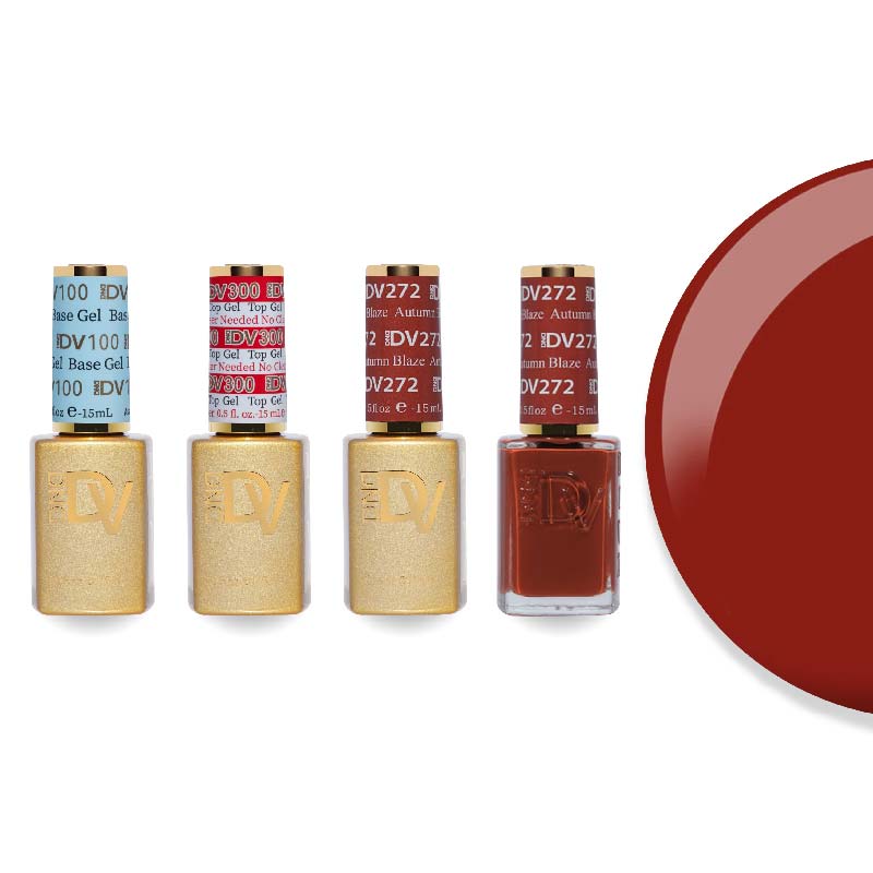 DND Diva Gel & Lacquer Combo - Base Top Gel & 272 Autumn Blaze - DTK Nail Supply
