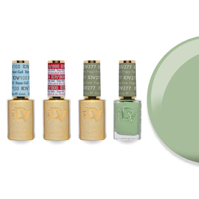 DND Diva Gel & Lacquer Combo - Base Top Gel & 277 Foggy Fern - DTK Nail Supply