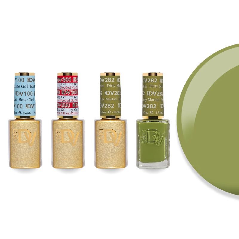 DND Diva Gel & Lacquer Combo - Base Top Gel & 282 Dirty Martini - DTK Nail Supply
