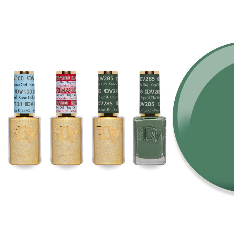 DND Diva Gel & Lacquer Combo - Base Top Gel & 285 Sage'd The Day - DTK Nail Supply