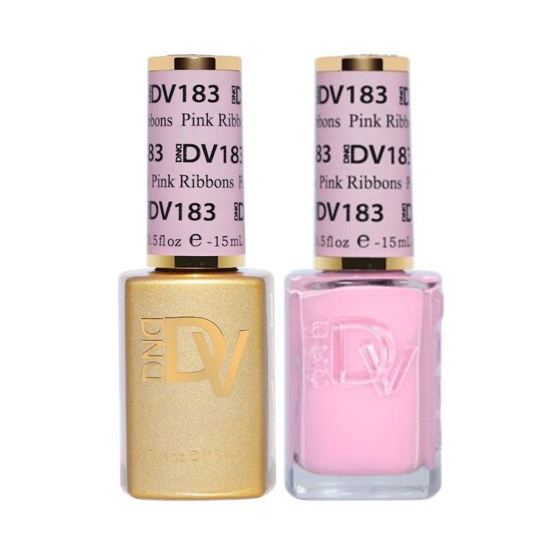 DND Diva Gel Nail Polish Duo - DND DV 183 Pink Ribbons - DTK Nail Supply