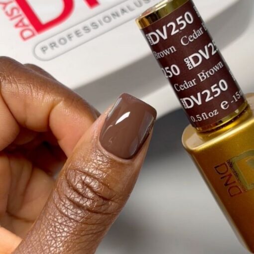 DND Diva Gel Nail Polish Duo - DND DV 250 Cedar Brown - DTK Nail Supply