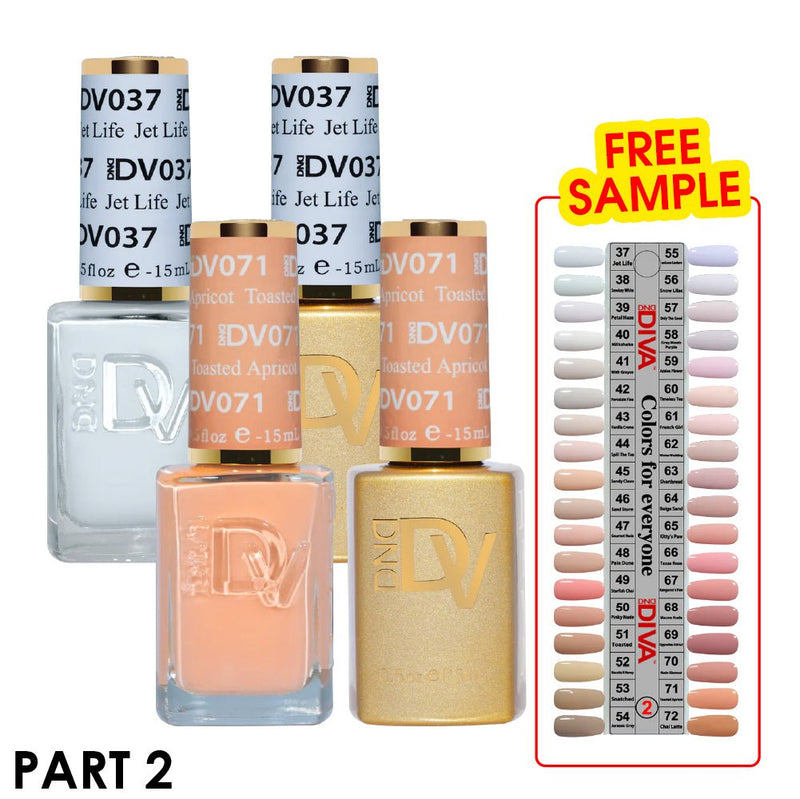 DND Diva Gel Nail Polish Duo - DND DV Part 2 - Set 36 Colors - DTK Nail Supply