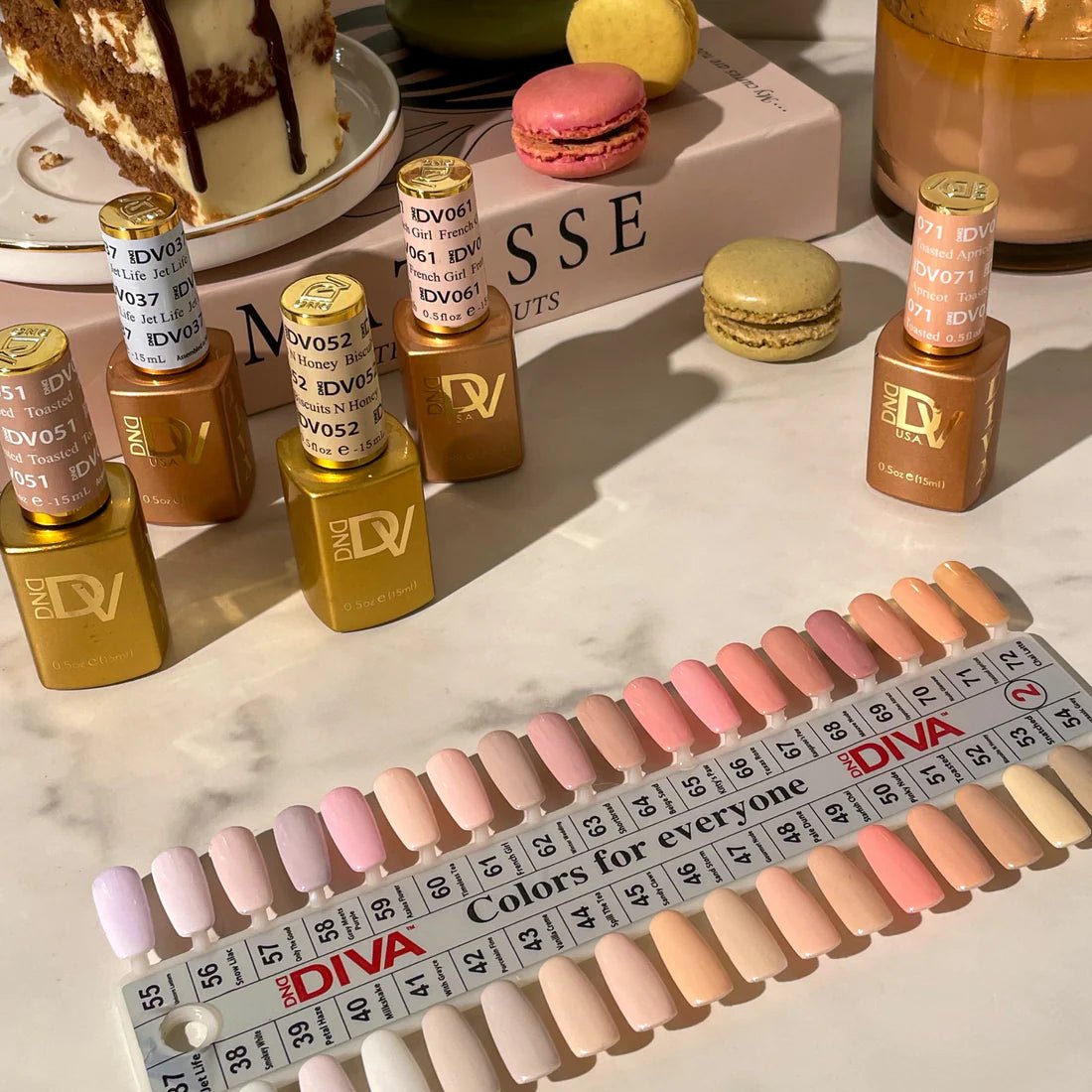 DND Diva Gel Nail Polish Duo - DND DV Part 2 - Set 36 Colors Frosted Chai Collection - DTK Nail Supply