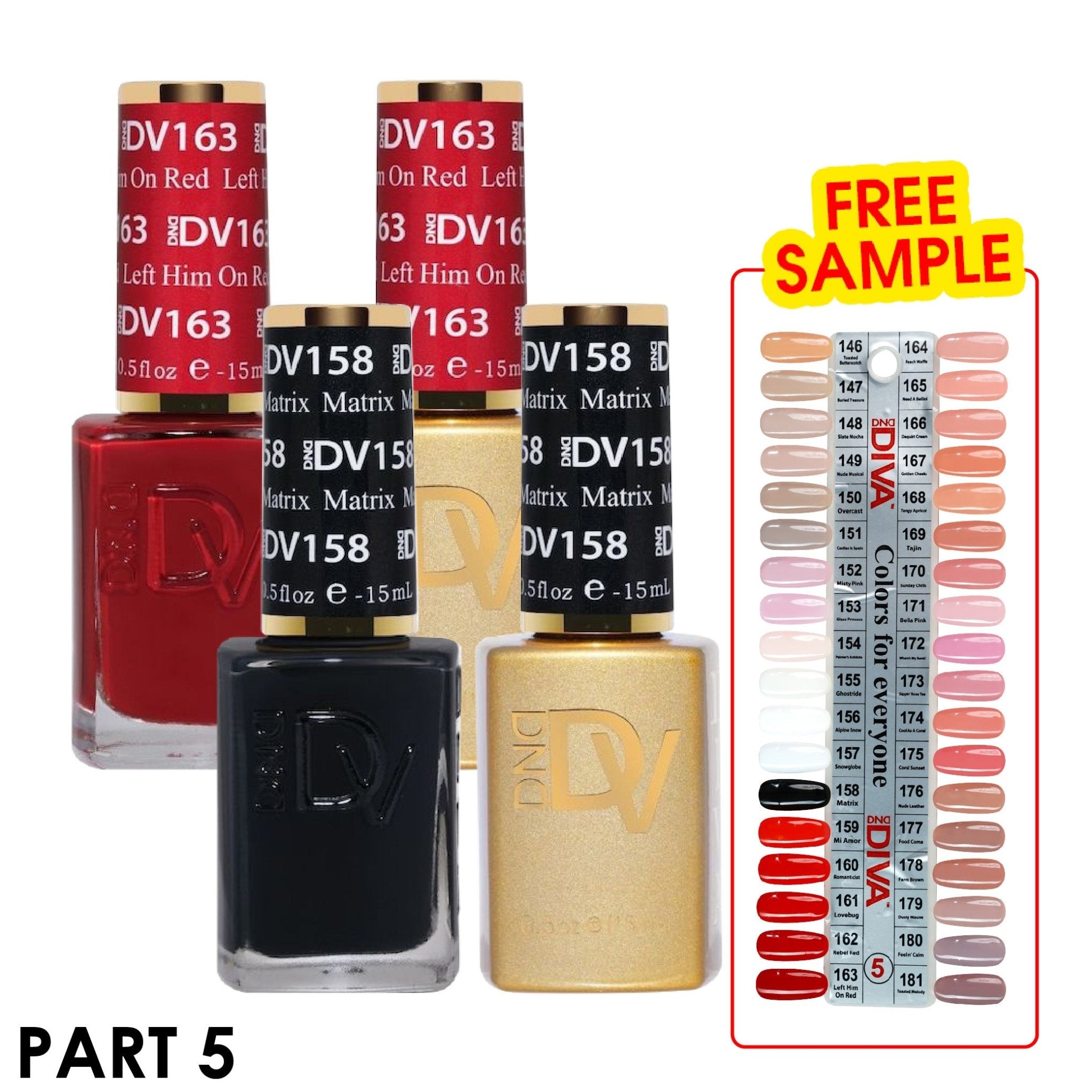 DND Diva Gel Nail Polish Duo - DND DV Part 5 - Set 35 Colors - DTK Nail Supply