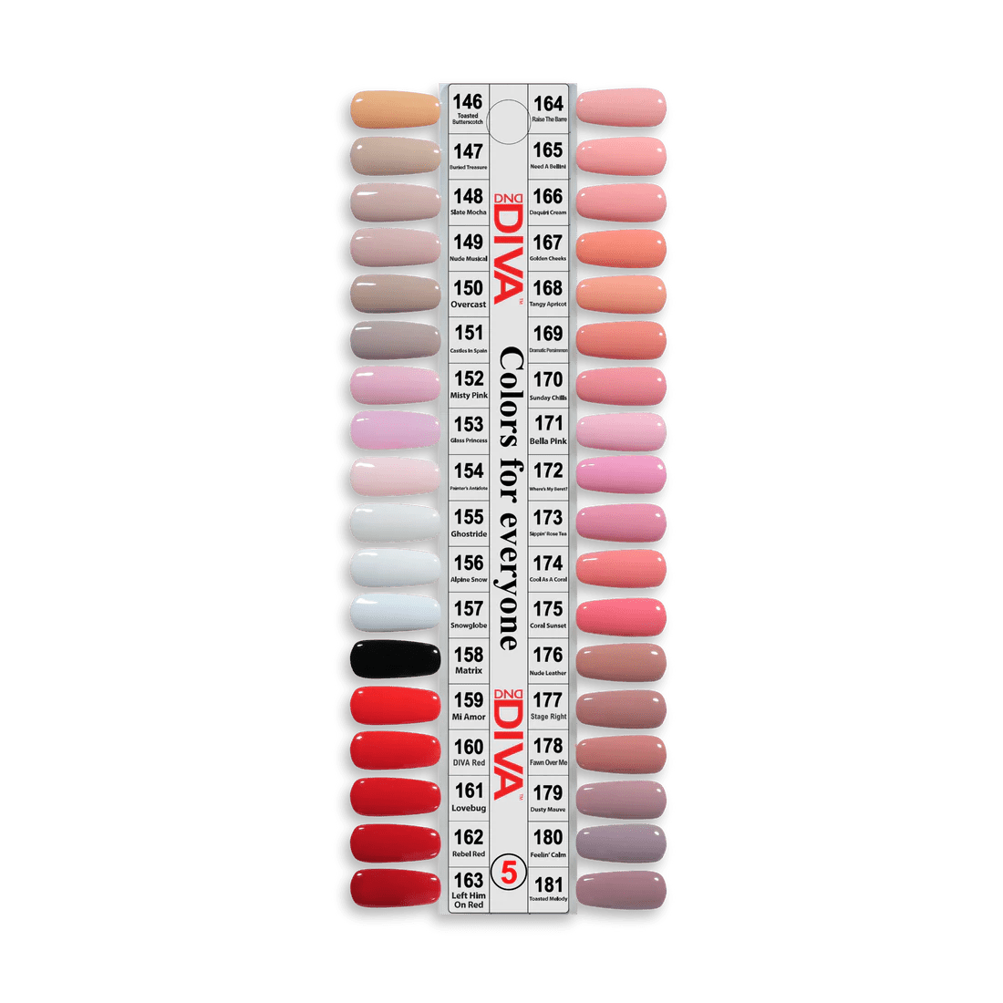 DND Diva Gel Nail Polish Duo - DND DV Part 5 - Set 6 Colors - Royal Treatment Set - DTK Nail Supply