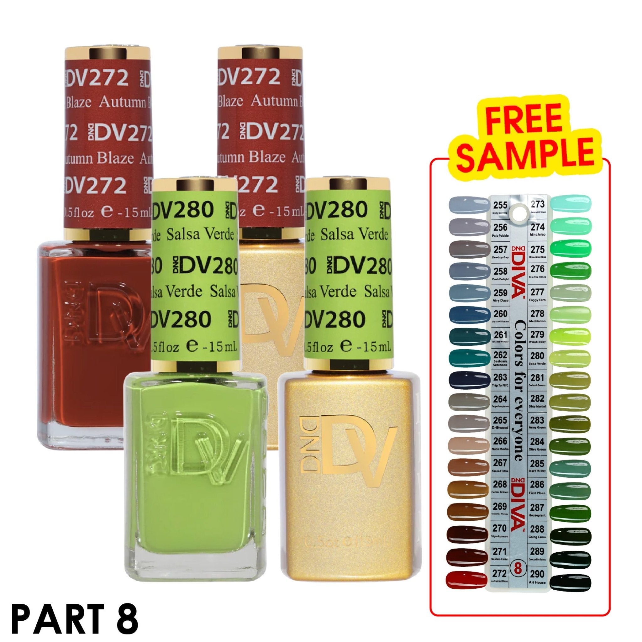 DND Diva Gel Nail Polish Duo - DND DV Part 8 - Set 35 Colors - DTK Nail Supply