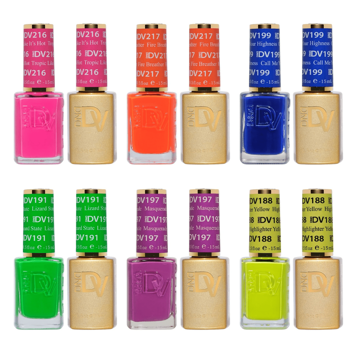 DND Diva Gel Nail Polish Duo - Set 6 Colors - Gone Coastal Set - DTK Nail Supply