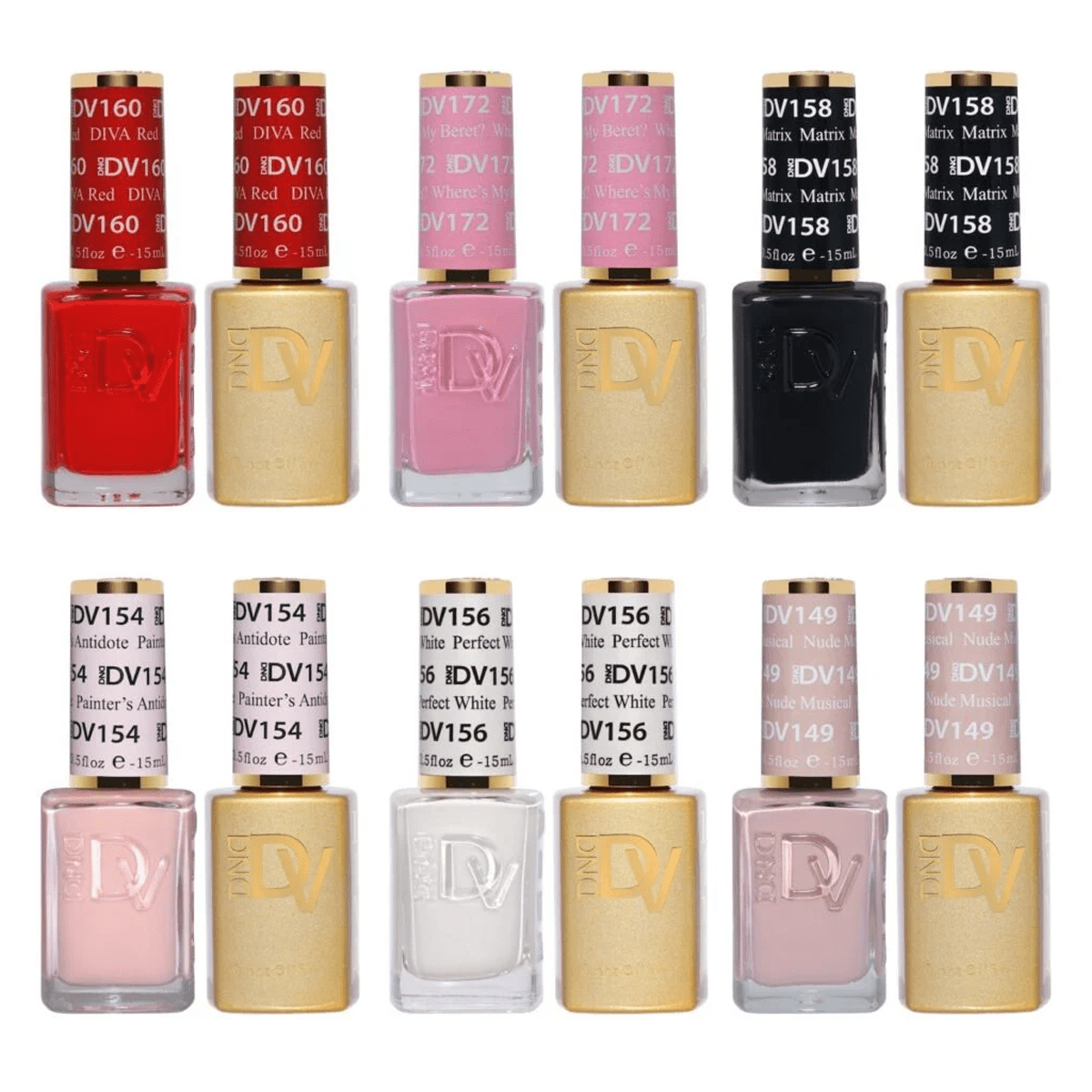 DND Diva Gel Nail Polish Duo - Set 6 Colors - Magnum Opus Set - DTK Nail Supply