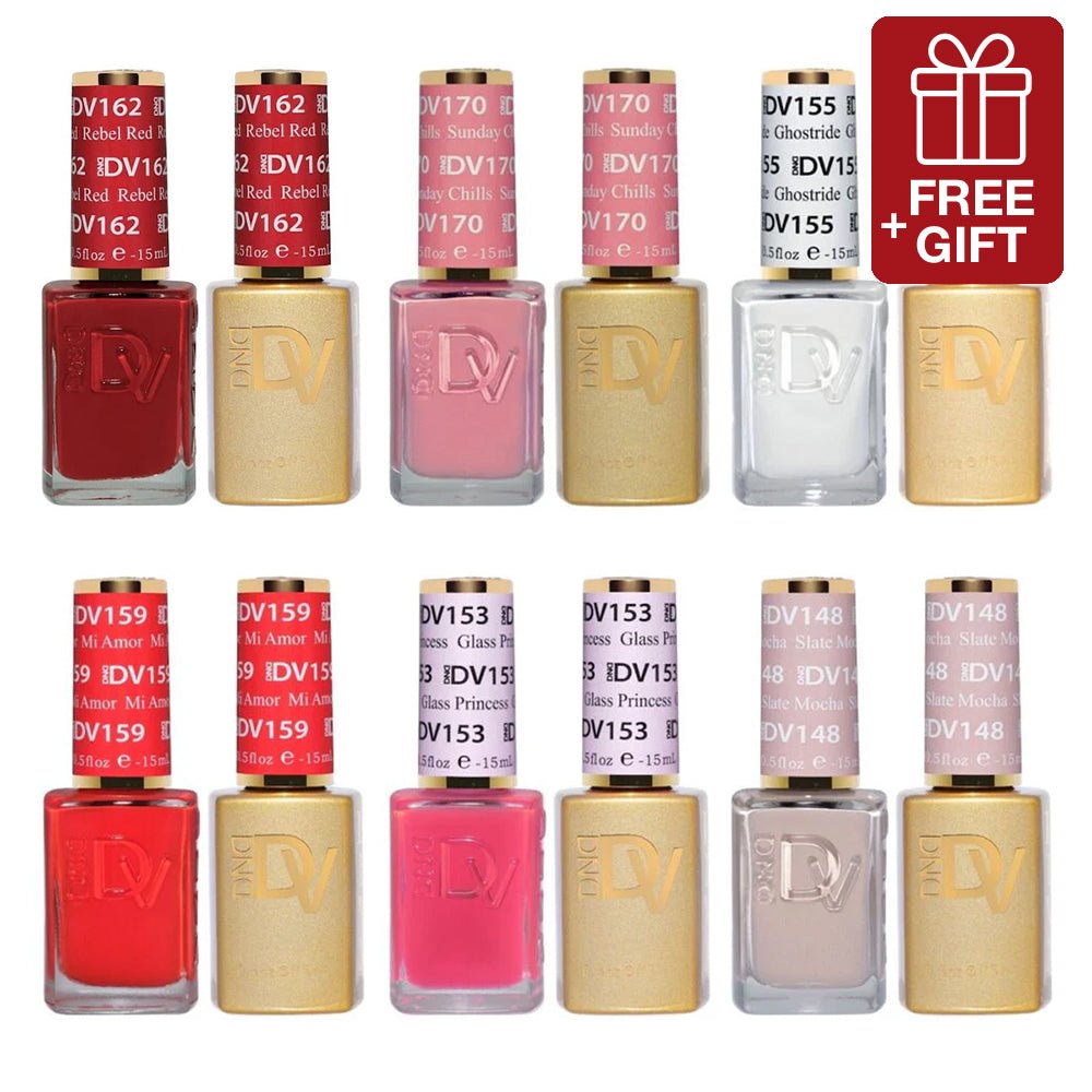 DND Diva Gel Nail Polish Duo - Set 6 Colors - Royal Treatment Set - DTK Nail Supply