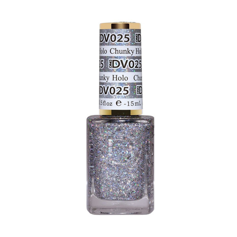 DND DIVA Gel Polish - 025 Chunky Holo - DTK Nail Supply