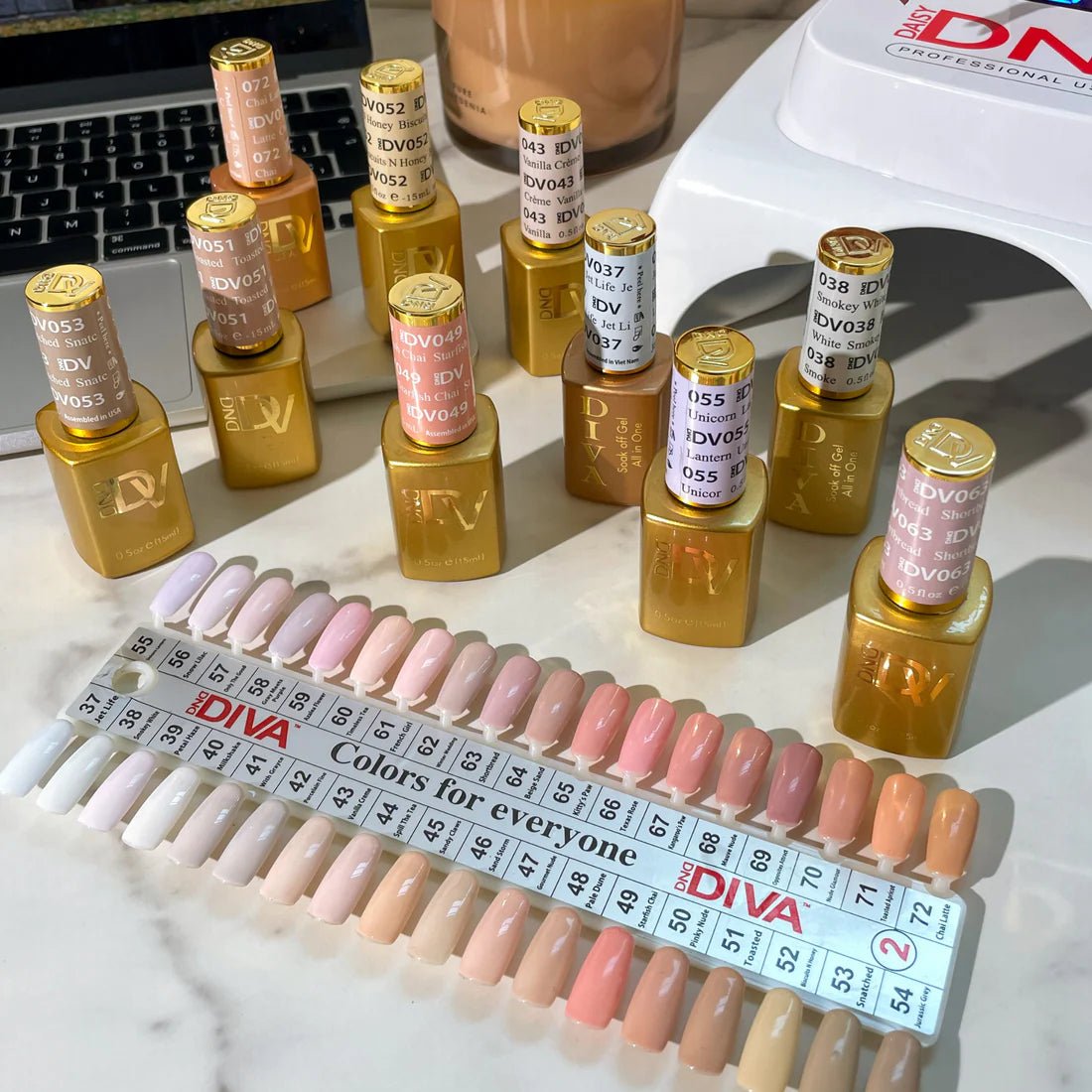 DND DIVA Gel Polish - Part 2 - Set 36 Colors Frosted Chai Collection - DTK Nail Supply