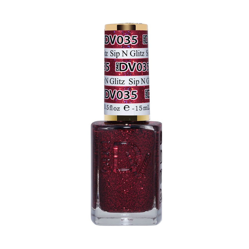 DND DIVA Nail Lacquer - 035 Sip N' Glitz - DTK Nail Supply