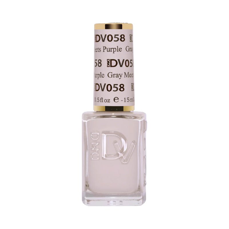 DND DIVA Nail Lacquer - 058 Gray Meets Purple - DTK Nail Supply
