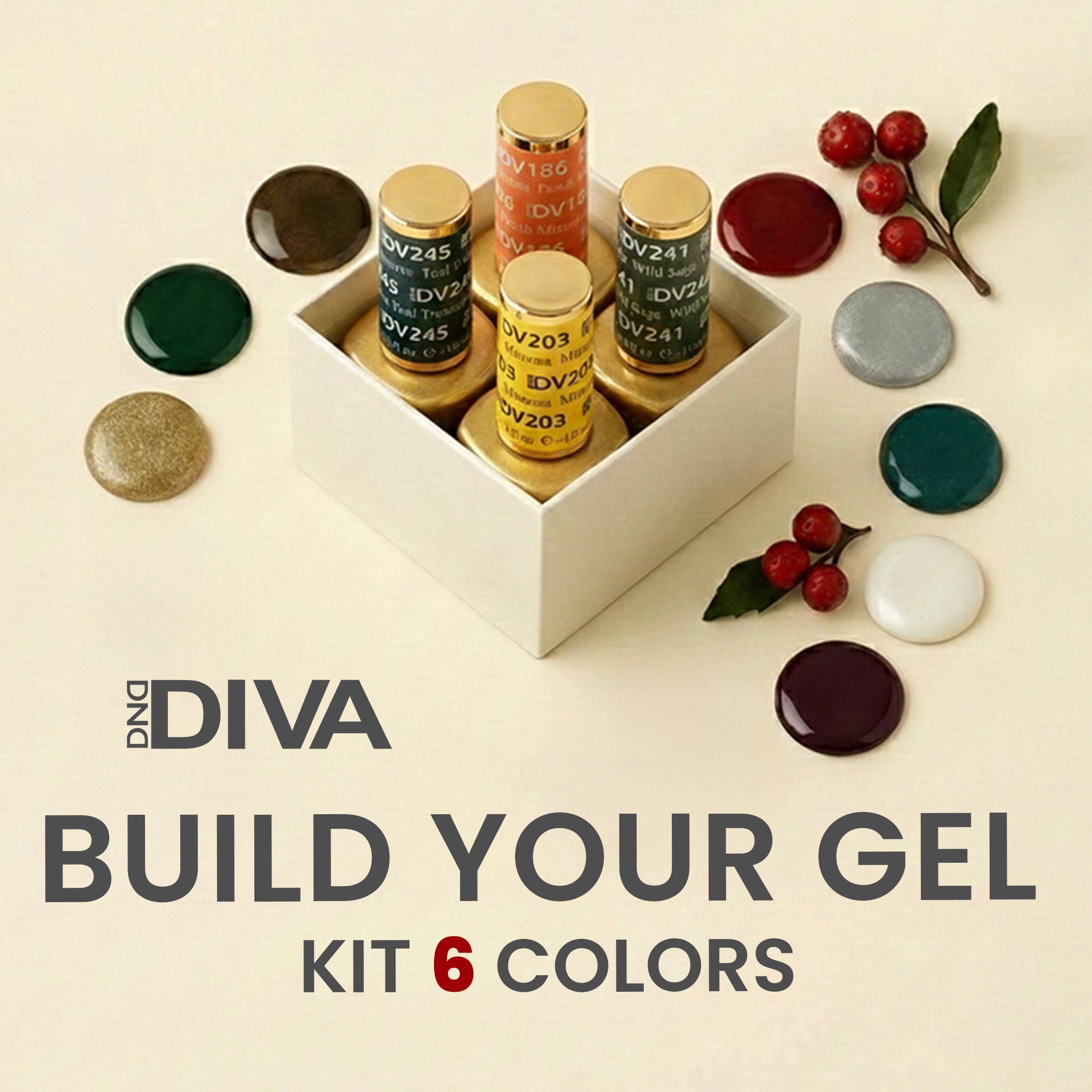 DND DIVA Set Gel Polish - Build Your Own 6 Gel Kit, FREE 1 Cuticle Revitalizer Oil - DTK Nail Supply