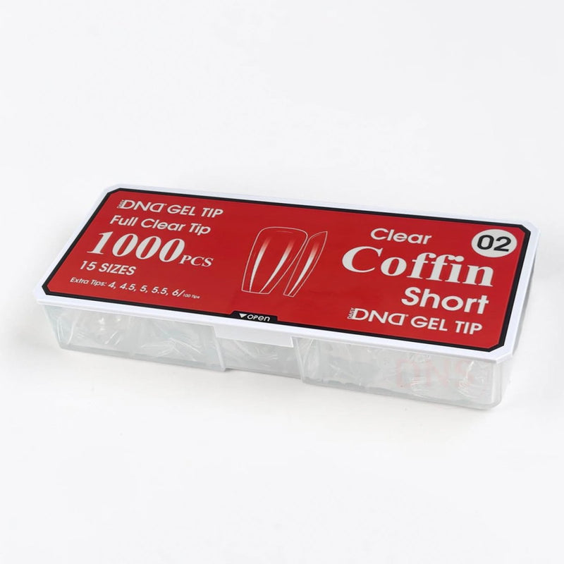 DND Full Clear Gel Tip 02 - Coffin Short - DTK Nail Supply