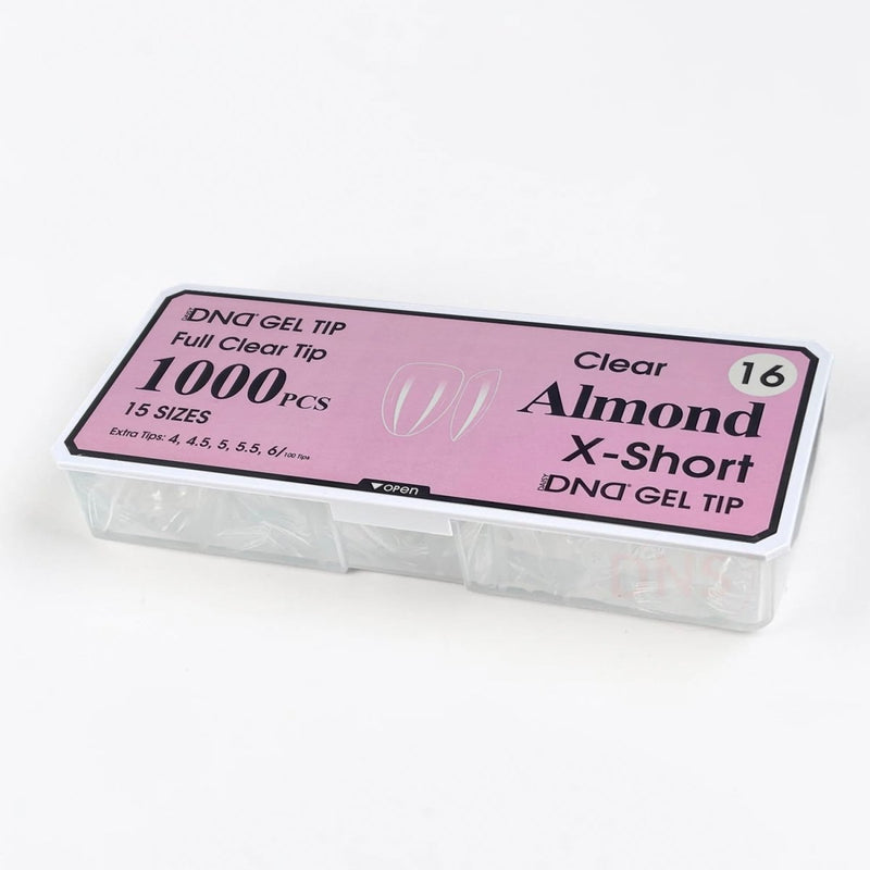 DND Full Clear Gel Tip 16 - Almond X-Short - DTK Nail Supply