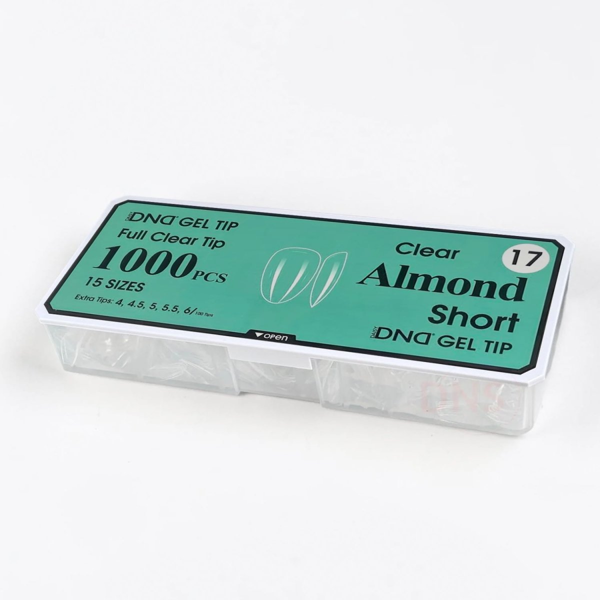 DND Full Clear Gel Tip 17 - Almond Short - DTK Nail Supply