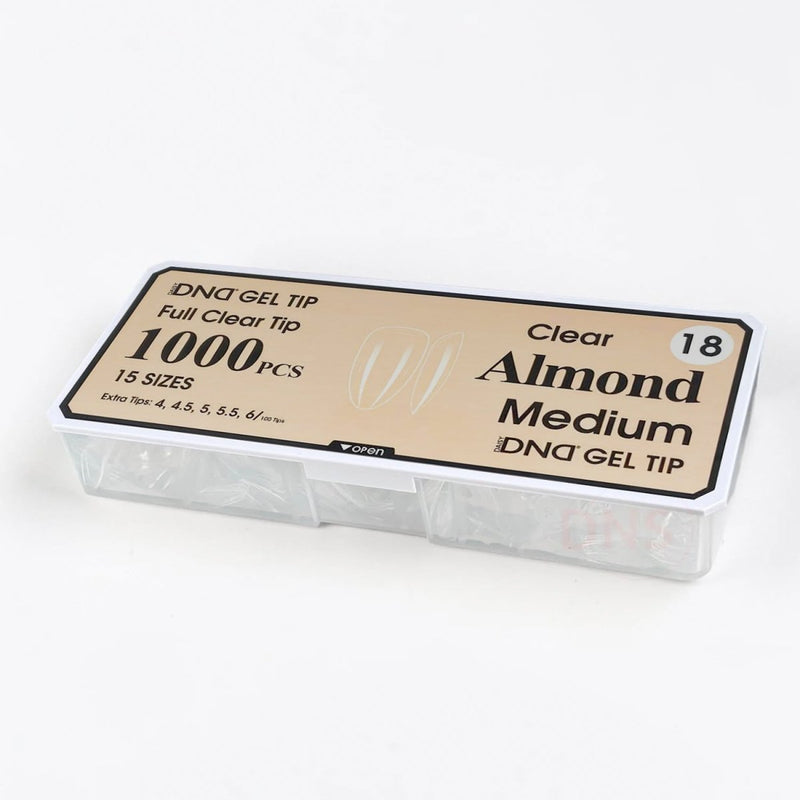 DND Full Clear Gel Tip 18 - Almond Medium - DTK Nail Supply