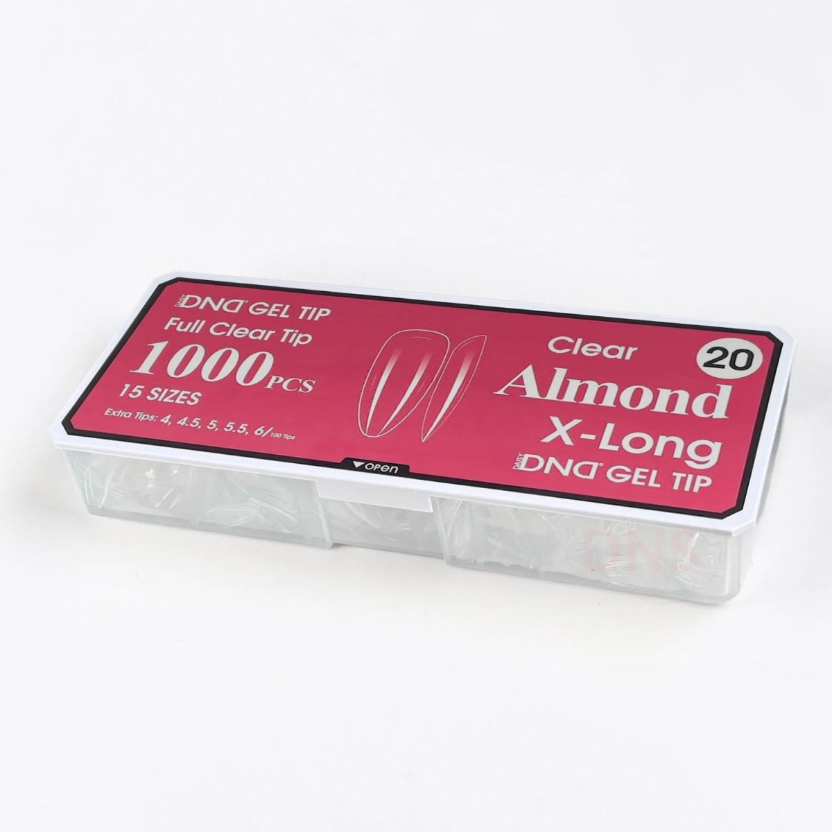 DND Full Clear Gel Tip 20 - Almond X-Long - DTK Nail Supply