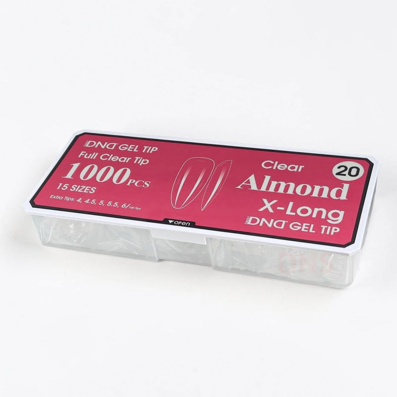 DND Full Clear Gel Tip 20 - Almond X-Long - DTK Nail Supply