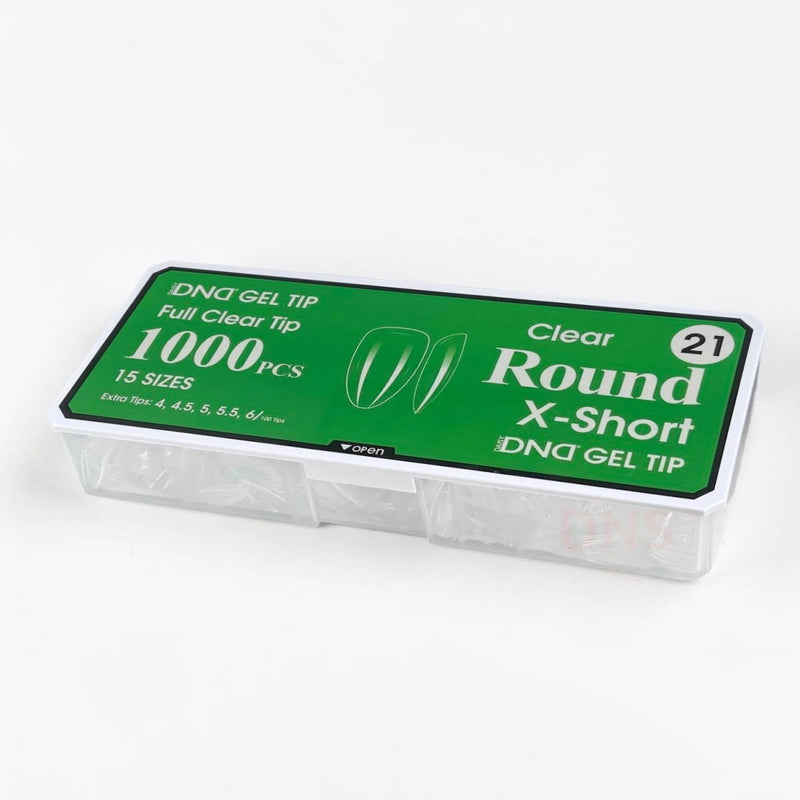 DND Full Clear Gel Tip 21 - Round X-Short - DTK Nail Supply