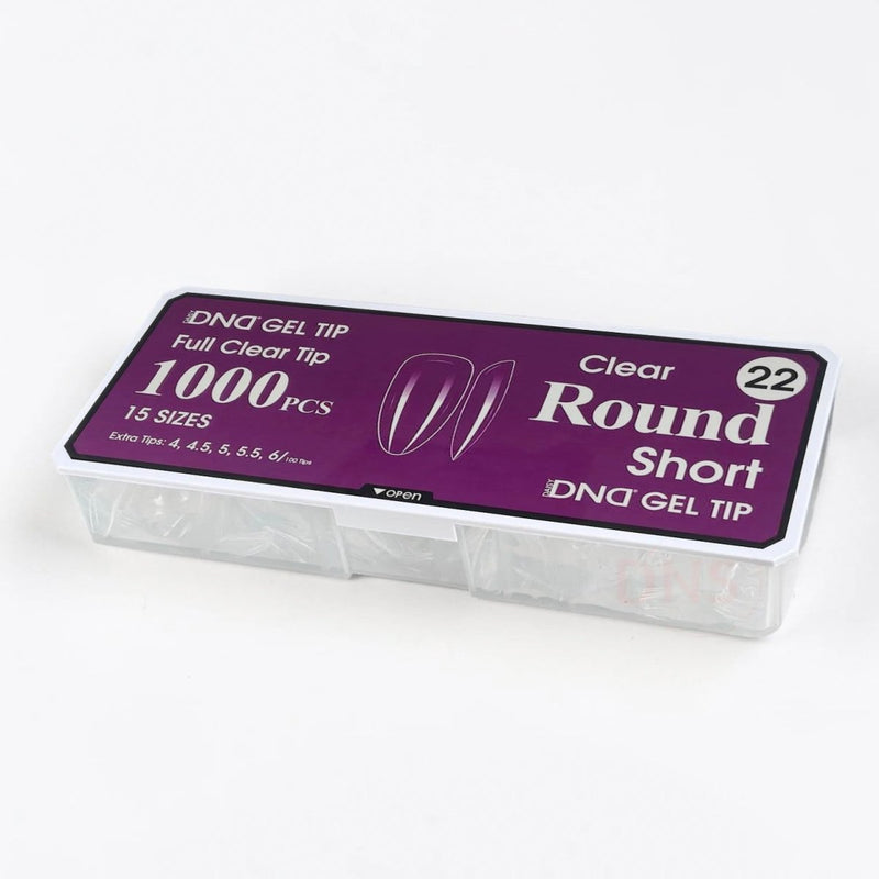 DND Full Clear Gel Tip 22 - Round Short - DTK Nail Supply