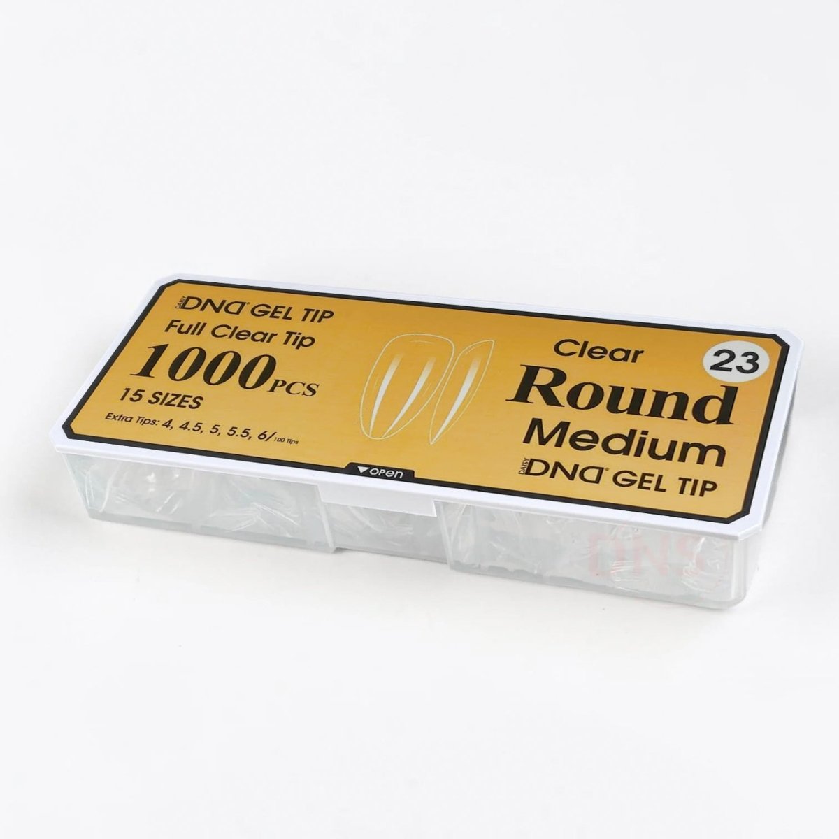 DND Full Clear Gel Tip 23 - Round Medium - DTK Nail Supply