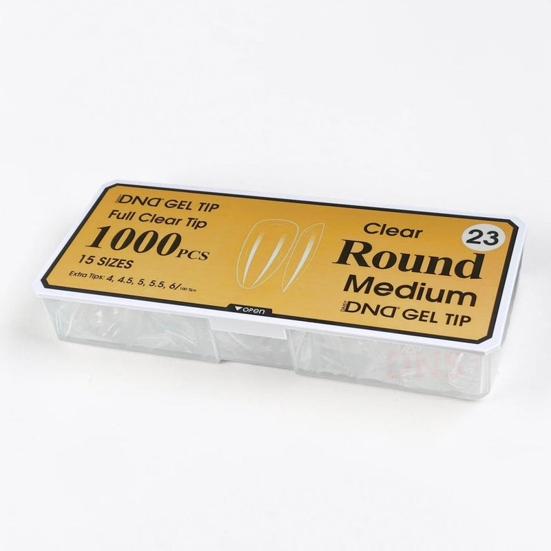 DND Full Clear Gel Tip 23 - Round Medium - DTK Nail Supply