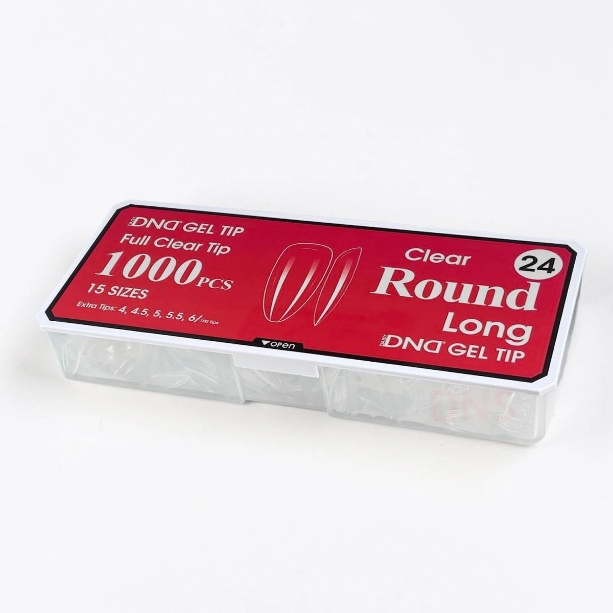 DND Full Clear Gel Tip 24 - Round Long - DTK Nail Supply