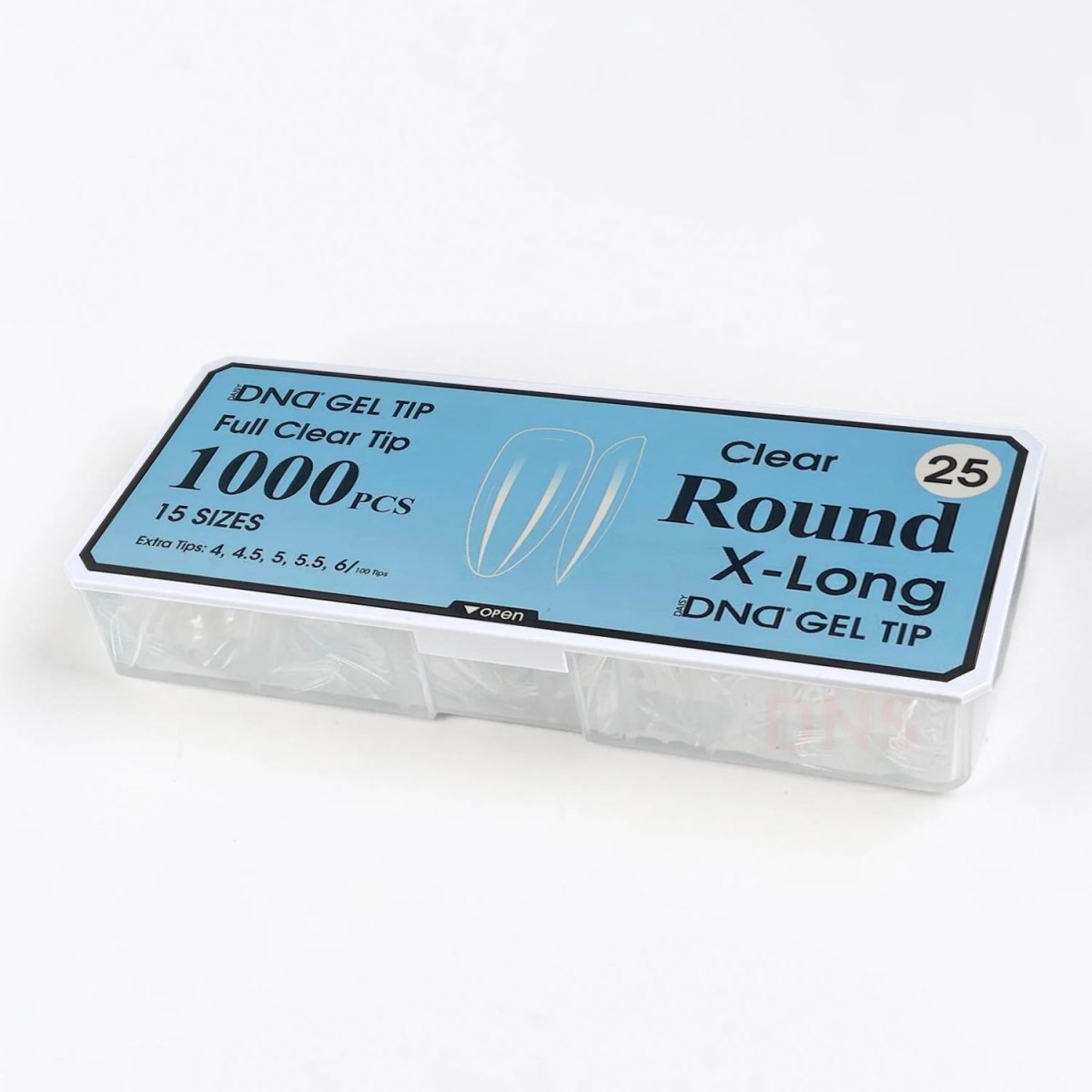 DND Full Clear Gel Tip 25 - Round X-Long - DTK Nail Supply