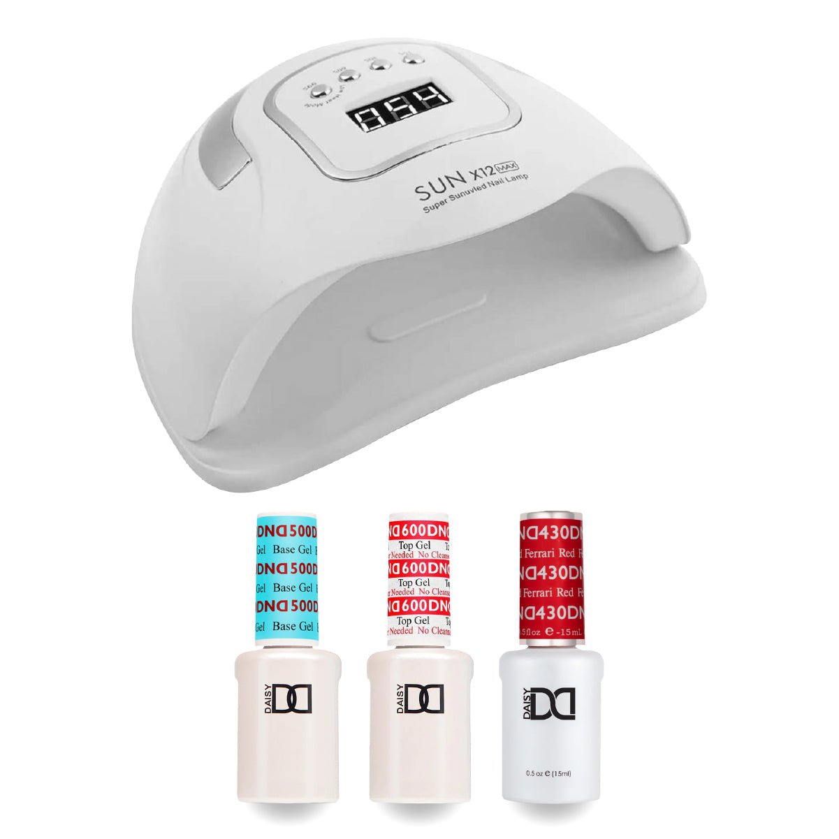 DND Gel Basic Kit - 430 Ferrari Red & Nail Lamp - DTK Nail Supply